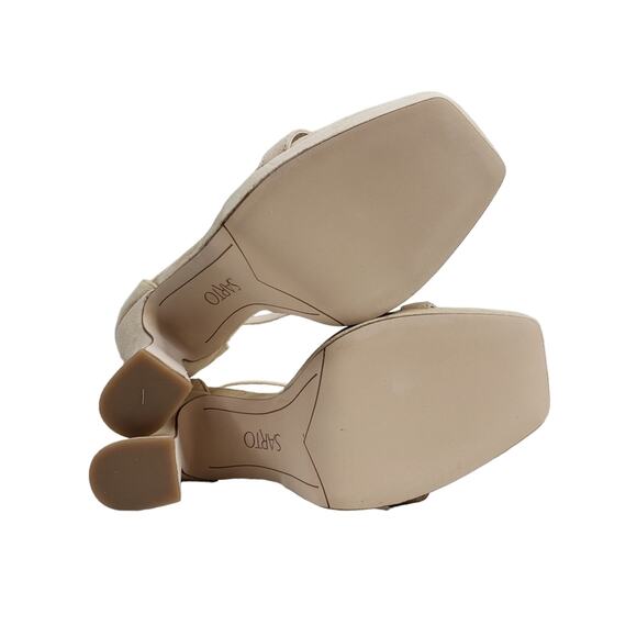 SARTO by Franco Sarto Womens 8 Dolores Ankle Strap Leather Sandal in Sand NEW - Picture 10 of 11